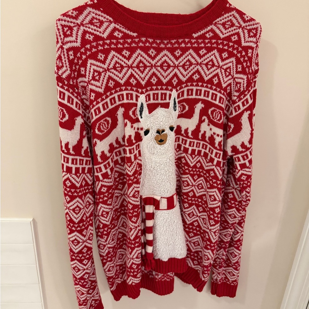 Goofy Llama Pattern Sweater